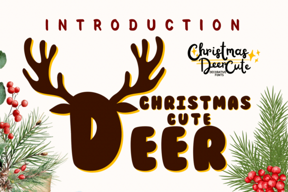 Christmas Cute Deer: A Festive Display Font for Holiday Layouts